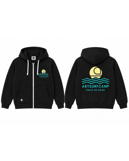 Sudadera con cremallera negra Artsurfcamp
